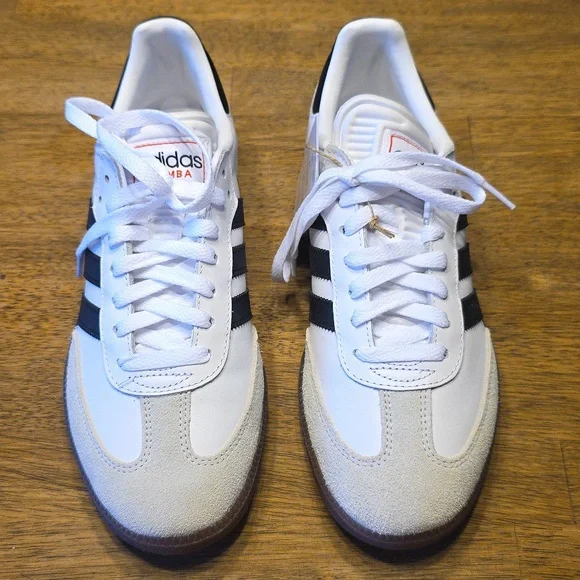 Adidas Samba White and Black Leather Classic Sneakers 8M 9W NWT (IH6001) - Picture 2 of 11